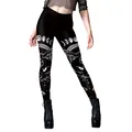 Gothic high waist yoga leggings with moon phase and occult print in black - Moon Phase Starry Cat Style (B230-1145)
