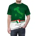 Italian national flag theme men's T-shirt with green, white, and red color blocking - Italy Style (B129-9394)