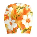 Gorro de alivio para migraña con un vibrante diseño artístico de flores naranjas y amarillas - Floral Pintura al Óleo (B358-1005)-Capa Simple