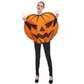Adult Halloween pumpkin costume with classic Jack-o'-lantern face for carnival parties - Pumpkin Mask Style (PD-1014)