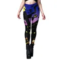 Leggings de yoga para mujer de Halloween con estampados de calabazas y murciélagos en azul - S / Estilo Calabaza de Noche de Cementerio (B416-1015)