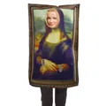 Funny Mona Lisa masterpiece printed costume with a golden frame for Halloween party fun - Mona Lisa Painting Style (PD-1012)