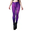 Leggings d'Halloween pour femmes avec dégradé violet et imprimé toile d'araignée - Style Toile d'Araignée Dégradé Violet (B416-1017)