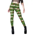 Legging de Noël avec motif sapin, boules rouges et rayures blanches pour yoga et fitness - Style Boule de Noël Sapin (B416-1086)