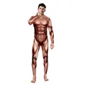 Mens realistic muscle anatomy digital print jumpsuit for Halloween cosplay costumes - S / Muscle Texture (B142-318)