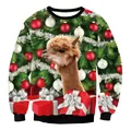 Sudadera navideña con estampado de alpaca y adornos festivos de Navidad - S / Estampado De Alpaca De Navidad