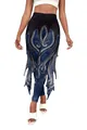High waist leggings with space octopus print and fin-shaped side cutouts in dark blue - Starry Blue Octopus Tentacle (B242-1028)