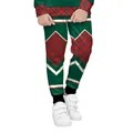 Kids Christmas green and plaid loungewear set with holiday digital print - XS(110CM) / Green Plaid Pants (T102-041)