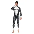 Men's husky animal cosplay bodysuit with realistic digital muscle and fur print - S / Black Ape Muscle Print (B142-481)