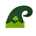 Saint Patrick's Day green felt leprechaun hat with shamrock print for parade performances - S (53-55cm) / Dark Green Shamrock (B496-1001)