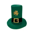 Sombrero verde de San Patricio con trébol dorado y detalle de hebilla negra clásica - S (53-55cm) / Estilo Clásico de Hebilla de Cinturón Verde (B495-1002)