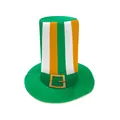 Sombrero de copa de San Patricio con rayas de la bandera irlandesa para el desfile - S (53-55cm) / Estilo de Rayas Verticales Verde Blanco Naranja (B495-1003)