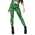 St. Patrick's Day high waist leggings with shamrock digital print for yoga - S / Dense Shamrock Print (B416-1161)