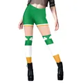 St. Patrick's Day leggings with green shamrock patterns and Irish flag colors - Flag Color Shamrock (B416-1135)