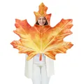 Costume a forma di foglia di acero con venature realistiche in tonalità arancio - Taglia unica / Stile Mantello Sfumato (PD-1033)