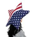 Star-shaped American flag party hat with red white stripes and blue stars for patriotic events - Stars and Stripes Star Style (PD-1050)