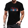 Men's black t-shirt with American Mama flag print for Independence Day - XL / Black (H011-A4-ZQ24D0056)