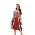Women's Halloween witch patchwork sundress with floral embroidery and digital print - S / Floral Patchwork (B361-1038)