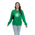 Grünes St. Patrick's Day Sweatshirt mit Kleeblatt-Aufdruck und legerem Rundhalsausschnitt - S / Oberteile / Runder Feiertagssegen Druck (H004-23A0009 Grün)