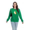 Sweat vert de la Saint-Patrick pour femmes avec imprimé trèfle irlandais - S / Hauts / Imprimé Trèfle Couleurs Drapeau Irlandais (H004-23A0026 Vert)