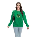 Sweat vert de la Saint-Patrick avec imprimé cœur léopard et inscription Lucky dorée - S / Hauts / Imprimé Trois Coeurs Lucky (H004-23A0027 Vert)