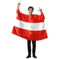 Austrian flag poncho cape for carnival fans made of shiny waterproof fabric for parades - Austria (B341-1007)
