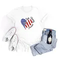 White Independence Day T-shirt with USA flag heart print and Faith Family Freedom text - S / Faith Family Heart Style (H001B7-YZ24D0014)