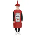 Kids funny tomato ketchup bottle costume with pointed hat for Halloween party shows - Pd-1040 Tomato Sauce / Kids One Size