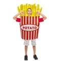 Funny kids french fries costume for Halloween cosplay party with red stripes and potato text - Pd-1039 French Fries / Kids One Size