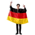 German flag pattern cape shawl for festivals and sports events made of lightweight fabric - Germany (B341-1010)
