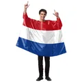 Dutch flag festival poncho cloak made of shiny polyester for carnival and outdoor events - Netherlands (B341-1012)