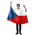 National flag series hooded cloak featuring vibrant Czech flag digital print for festivals - Czech Republic (B341-1013)