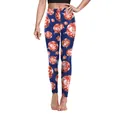 Women's high waist Christmas leggings with blue base, red bauble and snowflake prints - S / Bottoms / Dark Blue Christmas Balls (SKDK018)