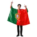 Polyester Portugal flag poncho for football fans and festival street carnival - Portugal (B341-1016)