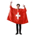 Switzerland flag print hooded cape for fans carnival costumes and stage performance - Switzerland (B341-1017)