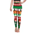 Women's high waist Christmas leggings with festive tree and snowflake digital prints - S / Bottoms / Holiday Horizontal Stripe (SKDK019)