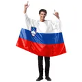 Slovenia flag cape for adults with national emblem for festivals and parties - Slovenia (B341-1020)