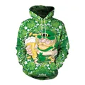 Saint Patrick's Day hoodie with Irish leprechaun print and green clover pattern - Leprechaun with Gold Coins (B101-450)