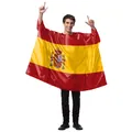 Spanish flag cape for festivals with royal crest and vibrant red and yellow stripes - Spain (B341-1023)