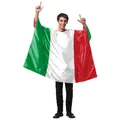 Adult Italy flag cape poncho in glossy fabric for festivals and sports events - Italy (B341-1025)
