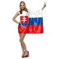 Slovakia flag digital print parade costume for women with national coat of arms - Slovakia (B340-1019)