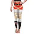 Leggings natalizi da donna con strisce colorate e stampa di renne per lo sport - Stile Renna e Luci Colorate(SKDK085)