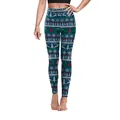 Weihnachts-Leggings mit blauem Nordic-Muster, Rentieren und Tannenbäumen - Dunkelblaue Schneeflocke Rentier (SKDK031)