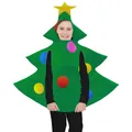 Kids Christmas tree costume with colorful ornaments and yellow star on top for party - Kids Christmas Tree (TD-1062)