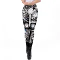 Steampunk leggings for women featuring vintage mechanical gear and clock print - S / Steampunk Black Gray (WKDK1042)