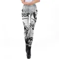 Women's high waist leggings with digital skull and eye horror print for Halloween - M / Skull Eyeball Horror Illustration Style (WKDK1062)