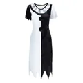 Terrifier 3 clown cosplay dress with black white contrast and ruffle collar - S / Classic