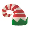 Cappello da elfo di Natale a strisce bianche e rosse con bordo verde decorativo - Taglia S (53-55) / Stile a Righe Rosse e Bianche (B496-1007)