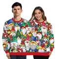 Funny double couple Christmas sweater featuring gnomes and festive holiday prints - Christmas Gnomes All-over Print (SB162-043)