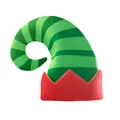 Cappello da elfo di Natale con strisce a spirale rosse e verdi e bordo a corona - Taglia S (53-55) / Stile a Righe Verdi e Rosse (B496-1006)